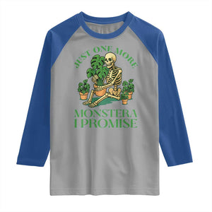 Just One More Monstera Raglan Shirt Skeleton Plant Lover Gift TS12 Sport Gray Royal Print Your Wear