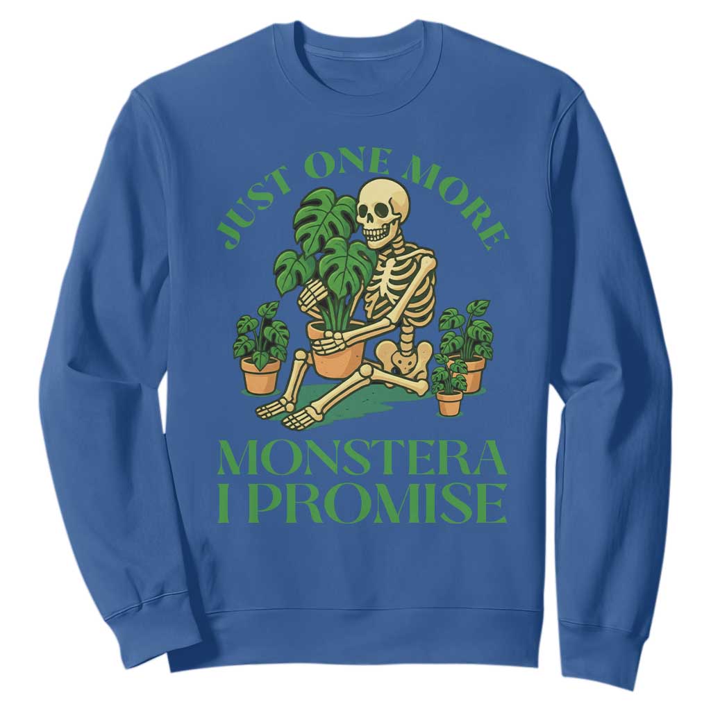 Just One More Monstera Sweatshirt Skeleton Plant Lover Gift TS12 Royal Blue Print Your Wear