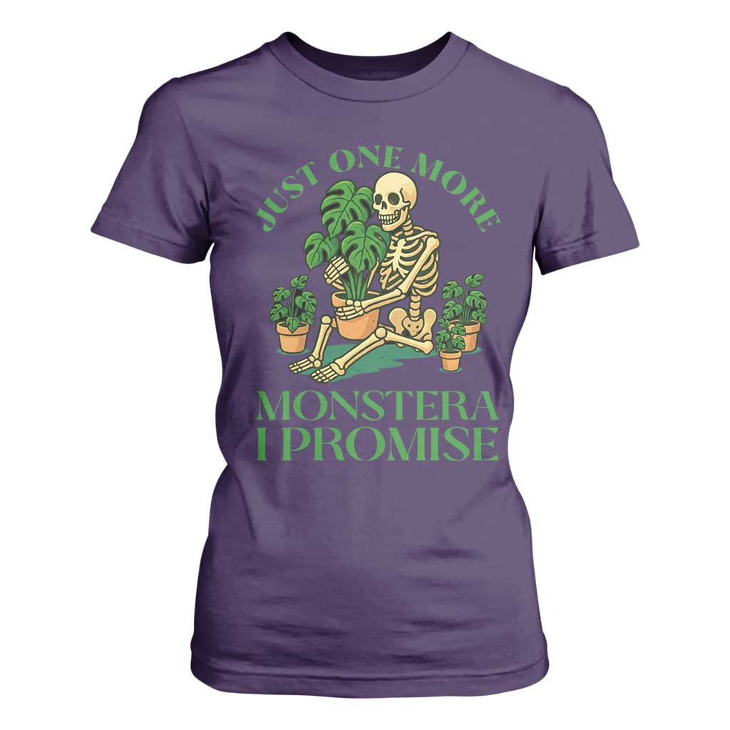 Just One More Monstera T Shirt For Women Skeleton Plant Lover Gift TS12 Purple Print Your Wear