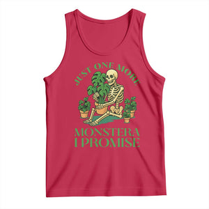 Just One More Monstera Tank Top Skeleton Plant Lover Gift TS12 Red Print Your Wear
