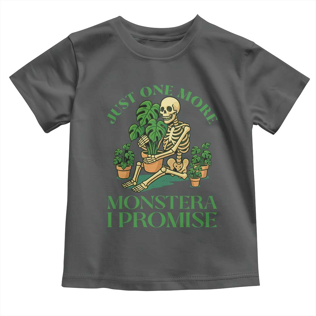 Just One More Monstera Toddler T Shirt Skeleton Plant Lover Gift TS12 Dark Heather Print Your Wear
