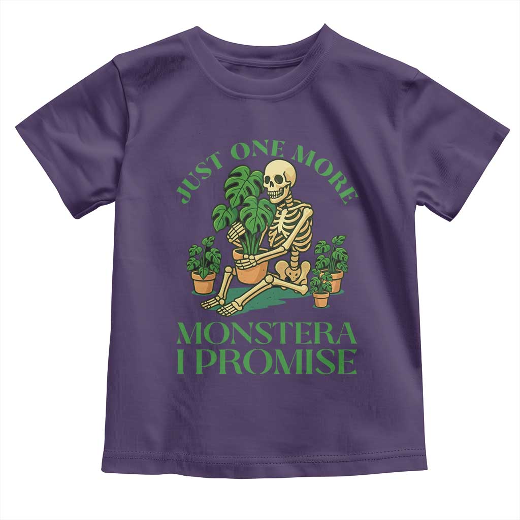 Just One More Monstera Toddler T Shirt Skeleton Plant Lover Gift TS12 Purple Print Your Wear