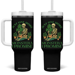 Just One More Monstera Tumbler With Handle Skeleton Plant Lover Gift TS12 One Size: 40 oz Black Print Your Wear