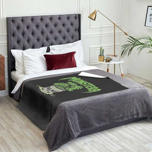 Monstera Lover Houseplant Gift Throw Blanket Skull Plant Pot Graphic - Print Your Wear