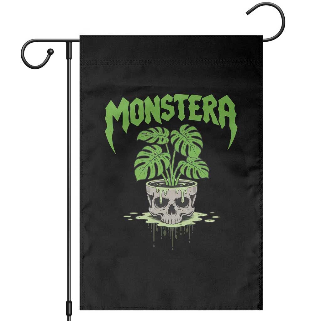 Monstera Lover Houseplant Gift Garden Flag Skull Plant Pot Graphic - Print Your Wear