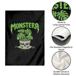 Monstera Lover Houseplant Gift Garden Flag Skull Plant Pot Graphic - Print Your Wear