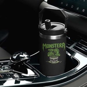 Monstera Lover Houseplant Gift Flip Straw Tumbler Skull Plant Pot Graphic TS12 Print Your Wear