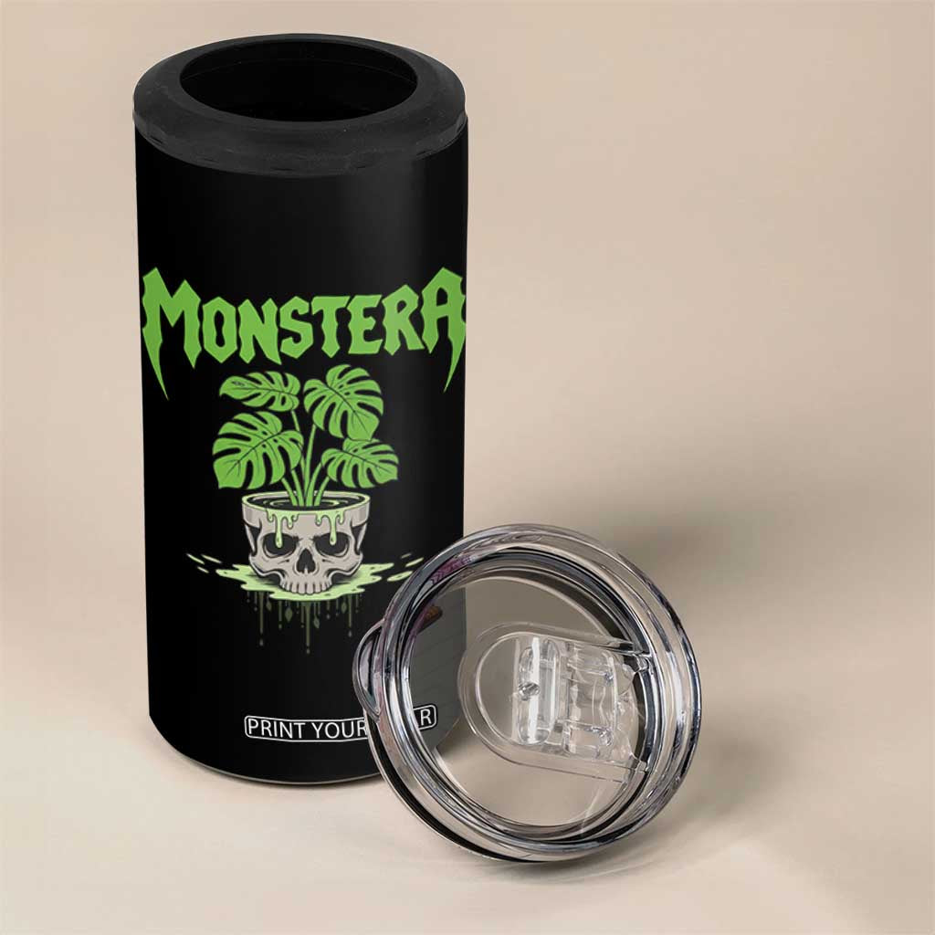 Monstera Lover Houseplant Gift 4 in 1 Can Cooler Tumbler Skull Plant Pot Graphic TS12 Print Your Wear