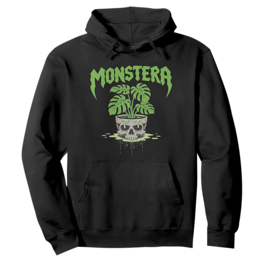 Monstera Lover Houseplant Gift Hoodie Skull Plant Pot Graphic TS12 Black Print Your Wear