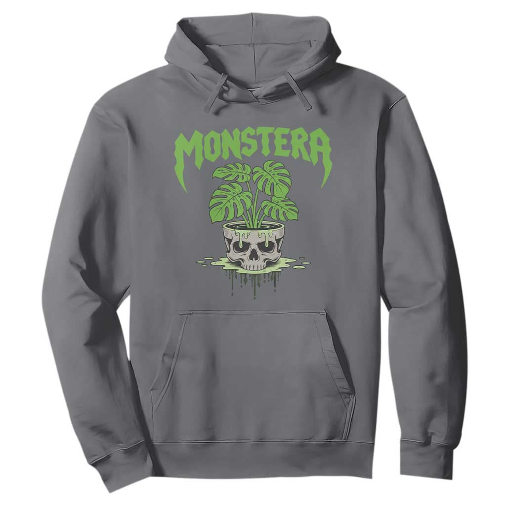 Monstera Lover Houseplant Gift Hoodie Skull Plant Pot Graphic TS12 Charcoal Print Your Wear