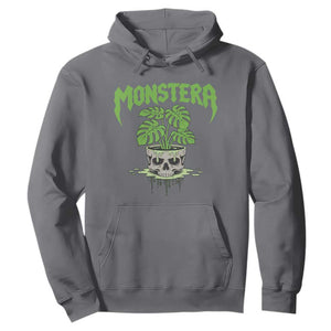 Monstera Lover Houseplant Gift Hoodie Skull Plant Pot Graphic TS12 Charcoal Print Your Wear