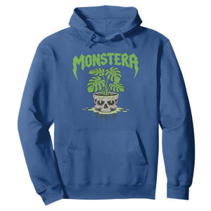Monstera Lover Houseplant Gift Hoodie Skull Plant Pot Graphic TS12 Royal Blue Print Your Wear