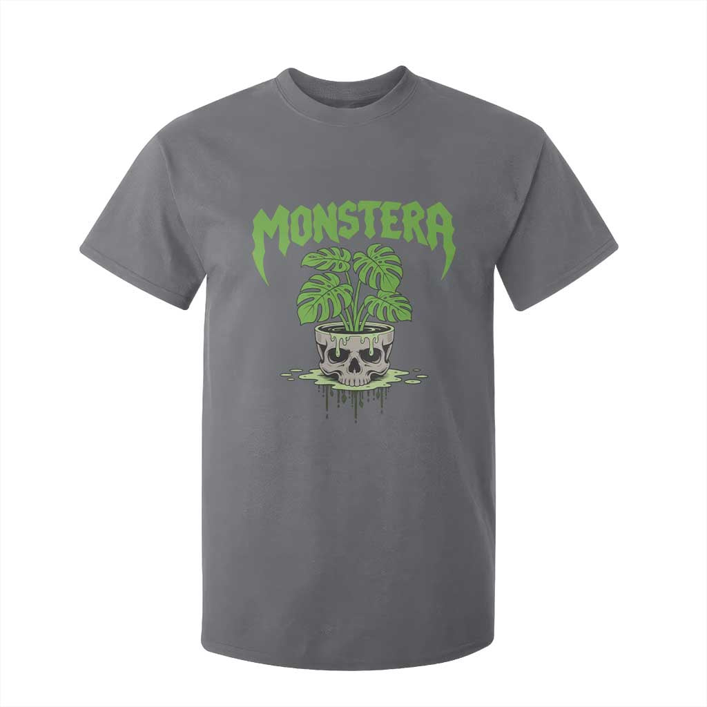 Monstera Lover Houseplant Gift T Shirt For Kid Skull Plant Pot Graphic TS12 Charcoal Print Your Wear