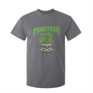 Monstera Lover Houseplant Gift T Shirt For Kid Skull Plant Pot Graphic TS12 Charcoal Print Your Wear