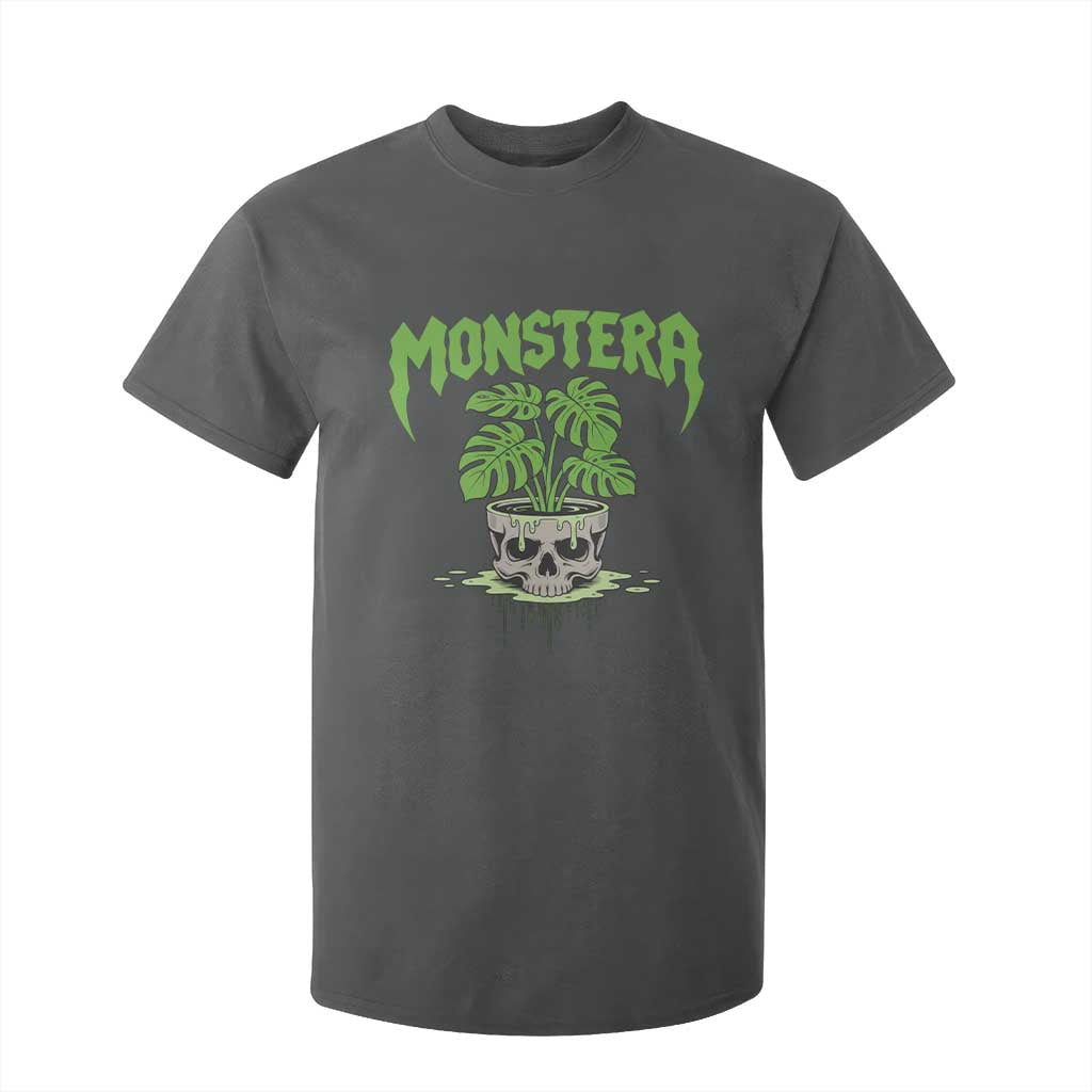 Monstera Lover Houseplant Gift T Shirt For Kid Skull Plant Pot Graphic TS12 Dark Heather Print Your Wear