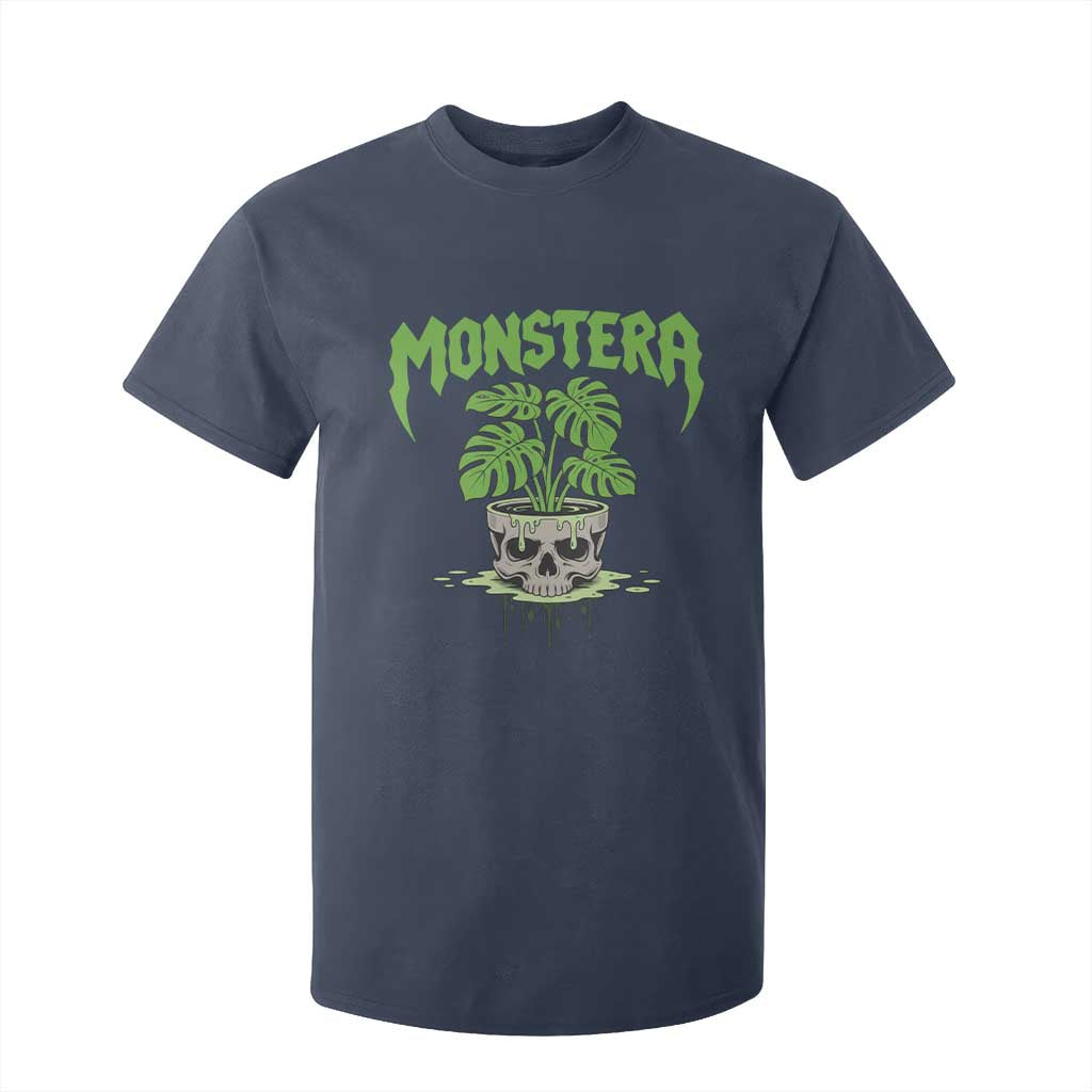 Monstera Lover Houseplant Gift T Shirt For Kid Skull Plant Pot Graphic TS12 Navy Print Your Wear