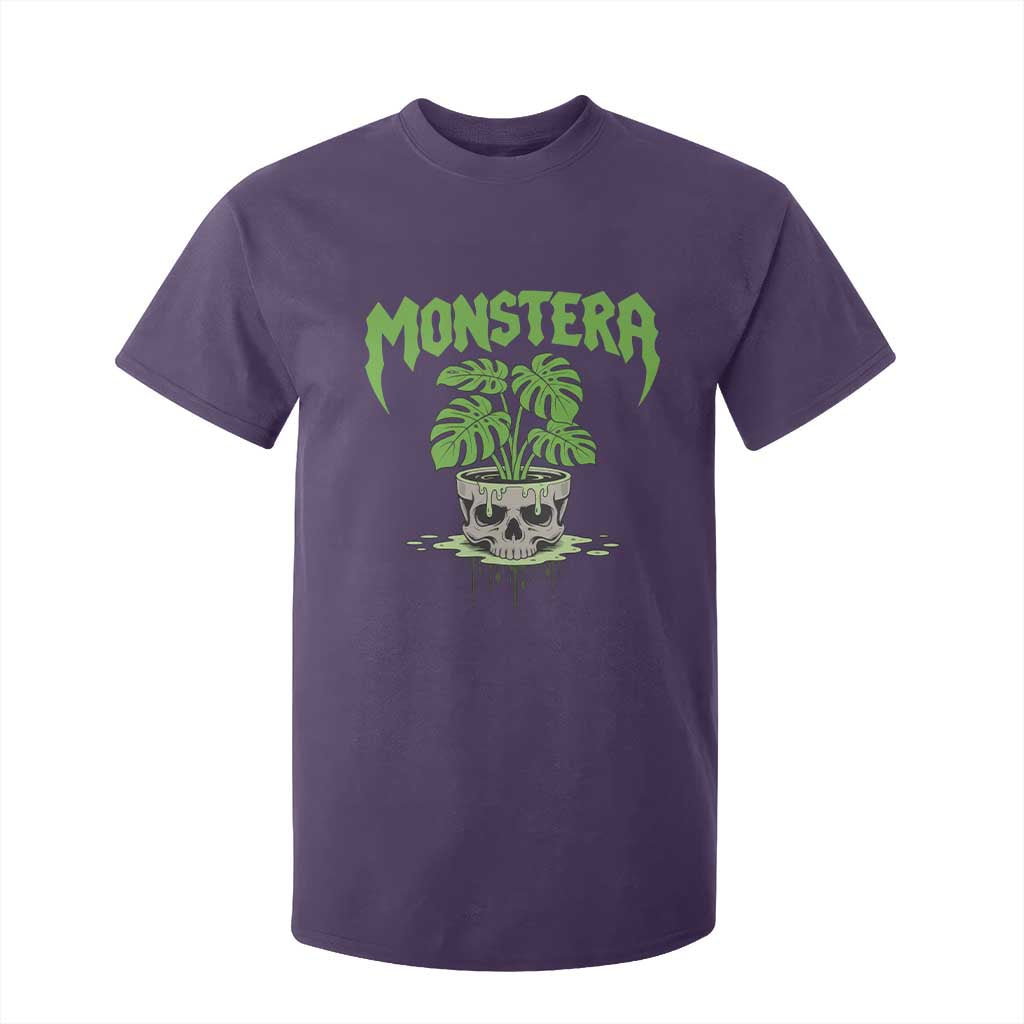 Monstera Lover Houseplant Gift T Shirt For Kid Skull Plant Pot Graphic TS12 Purple Print Your Wear