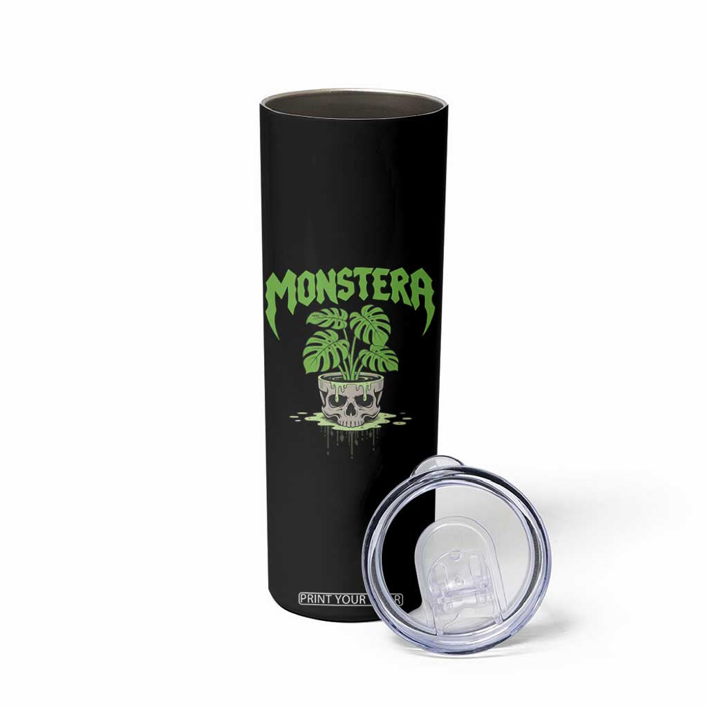 Monstera Lover Houseplant Gift Skinny Tumbler Skull Plant Pot Graphic TS12 Print Your Wear