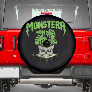 Monstera Lover Houseplant Gift Spare Tire Cover Skull Plant Pot Graphic TS12 Black Print Your Wear