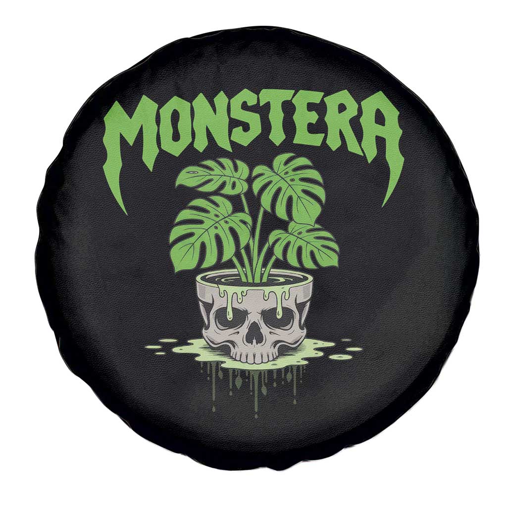 Monstera Lover Houseplant Gift Spare Tire Cover Skull Plant Pot Graphic TS12 Print Your Wear