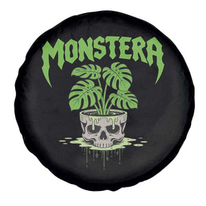 Monstera Lover Houseplant Gift Spare Tire Cover Skull Plant Pot Graphic TS12 Print Your Wear