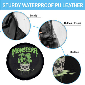 Monstera Lover Houseplant Gift Spare Tire Cover Skull Plant Pot Graphic TS12 Print Your Wear