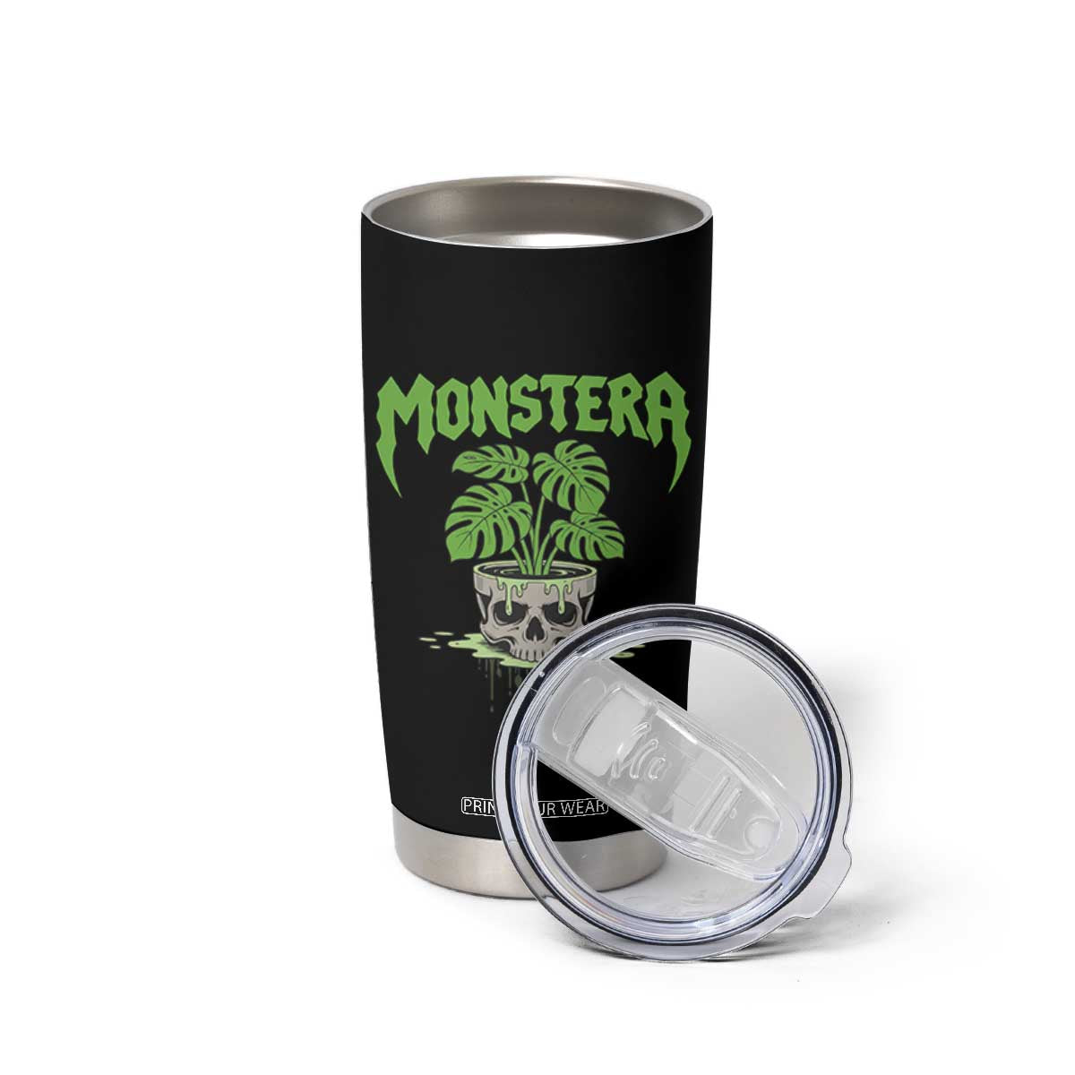 Monstera Lover Houseplant Gift Tumbler Cup Skull Plant Pot Graphic TS12 Print Your Wear