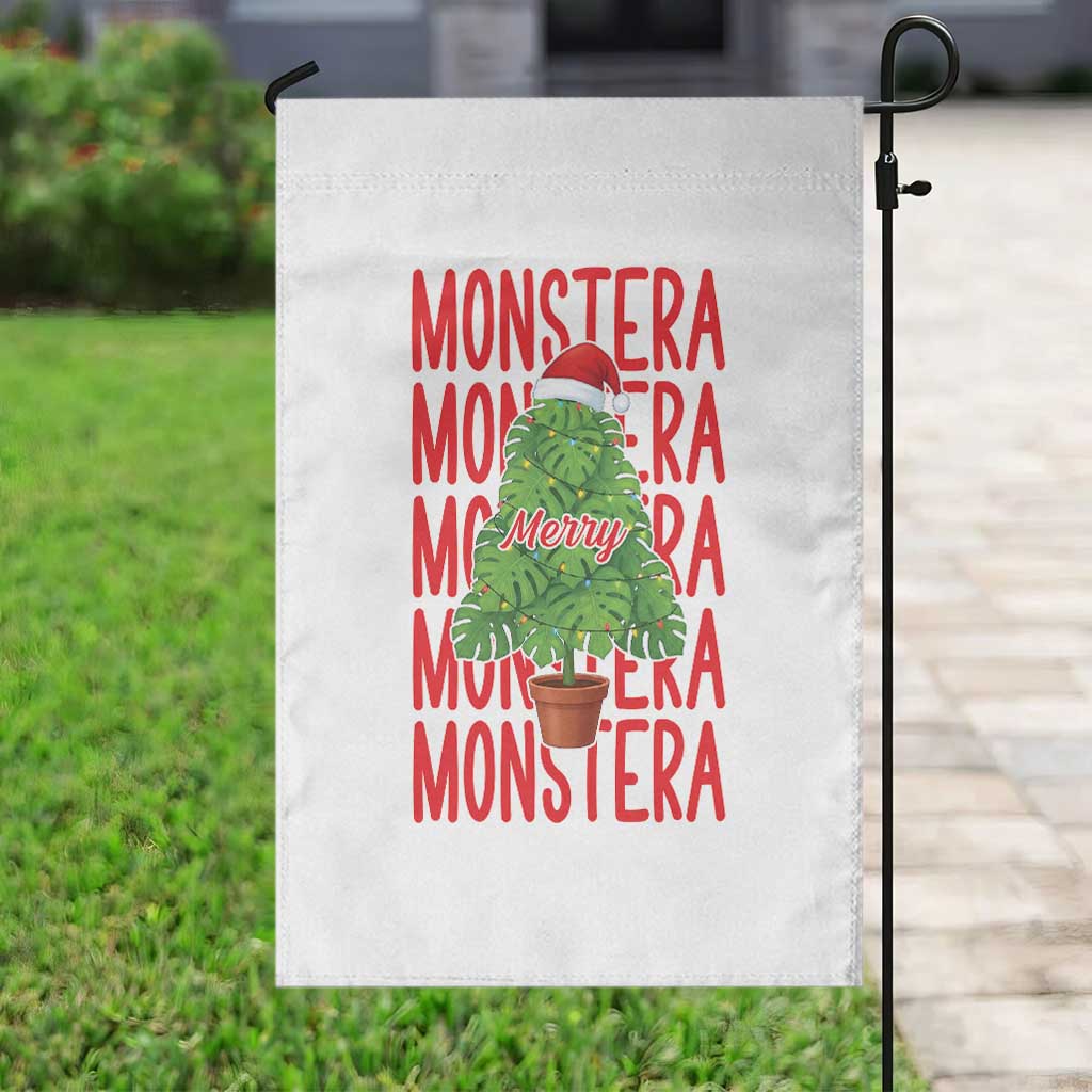 Merry Monstera Garden Flag Plant Lover Christmas Gift TS12 Print Your Wear