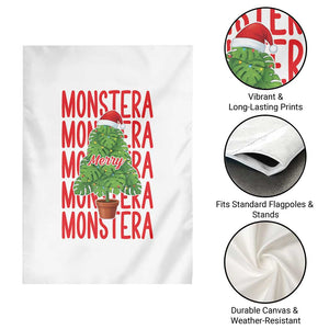 Merry Monstera Garden Flag Plant Lover Christmas Gift - Print Your Wear