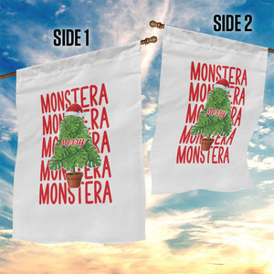 Merry Monstera Garden Flag Plant Lover Christmas Gift - Print Your Wear