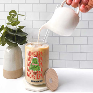 Merry Monstera Glass Can Plant Lover Christmas Gift TS12 Print Your Wear