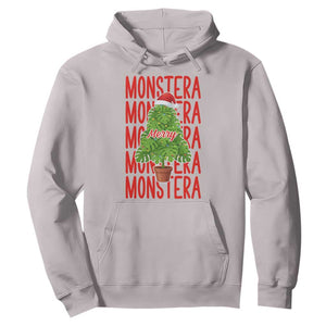 Merry Monstera Hoodie Plant Lover Christmas Gift TS12 Ice Gray Print Your Wear