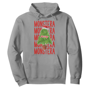 Merry Monstera Hoodie Plant Lover Christmas Gift TS12 Sport Gray Print Your Wear