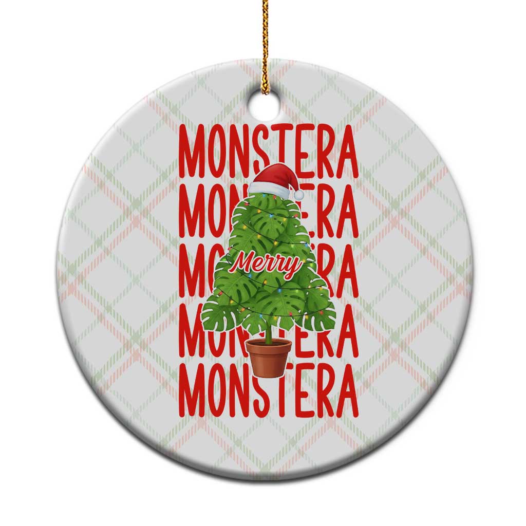 Merry Monstera Ceramic Ornament Plant Lover Xmas Gift TS12 1pc Christmas Plaid Print Your Wear