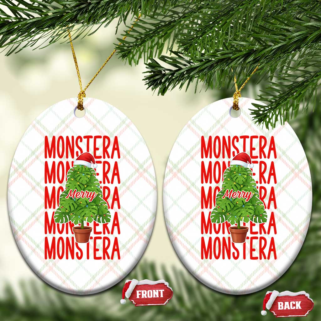 Merry Monstera Ceramic Ornament Plant Lover Xmas Gift TS12 Print Your Wear