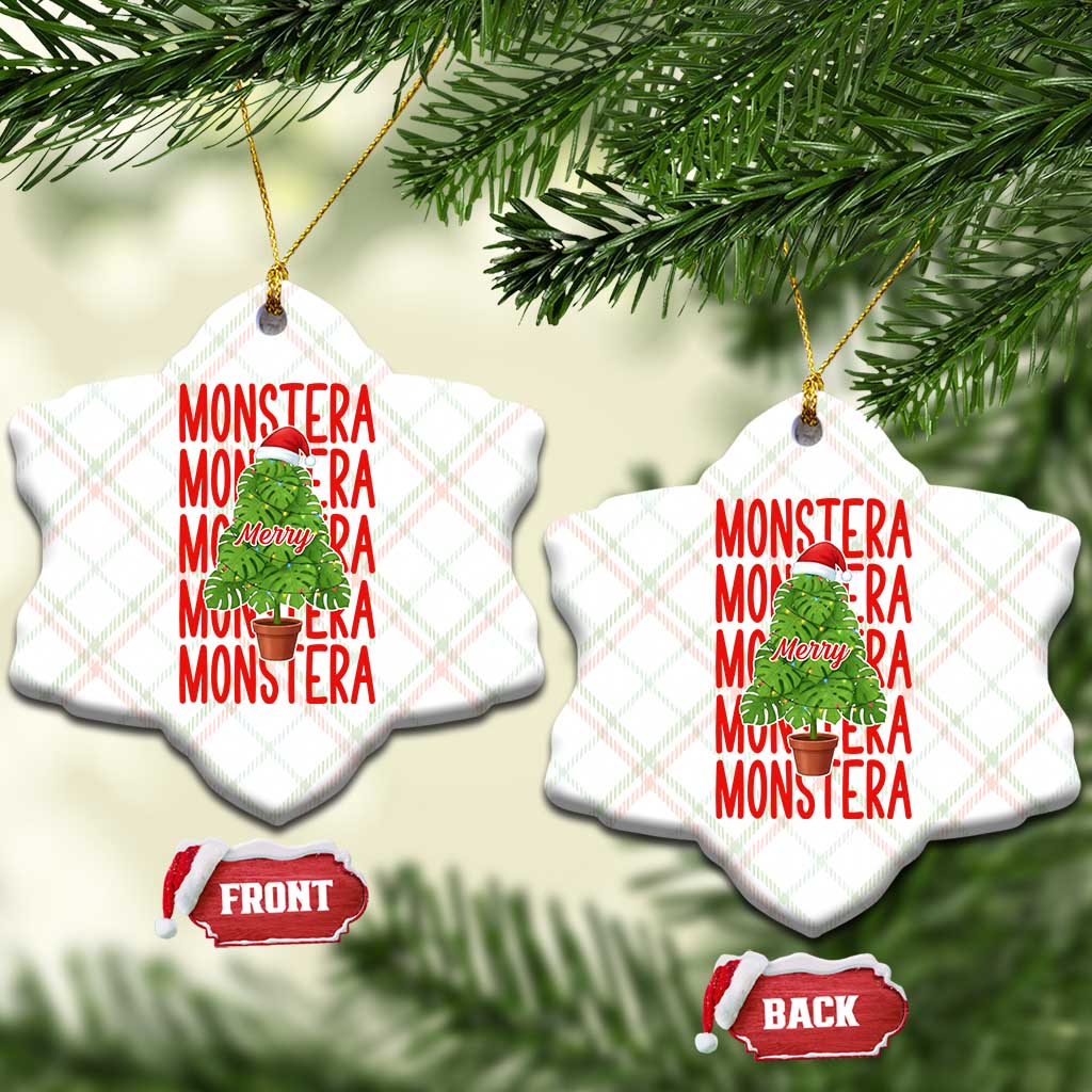 Merry Monstera Ceramic Ornament Plant Lover Xmas Gift TS12 Print Your Wear