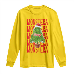 Merry Monstera Long Sleeve Shirt Plant Lover Christmas Gift TS12 Daisy Print Your Wear