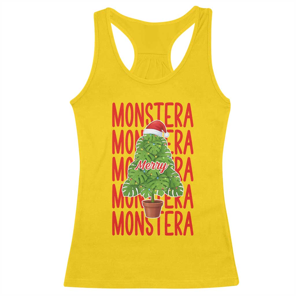 Merry Monstera Racerback Tank Top Plant Lover Christmas Gift TS12 Daisy Print Your Wear
