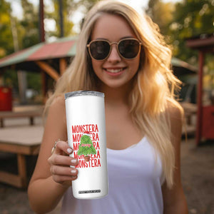 Merry Monstera Skinny Tumbler Plant Lover Christmas Gift TS12 Print Your Wear