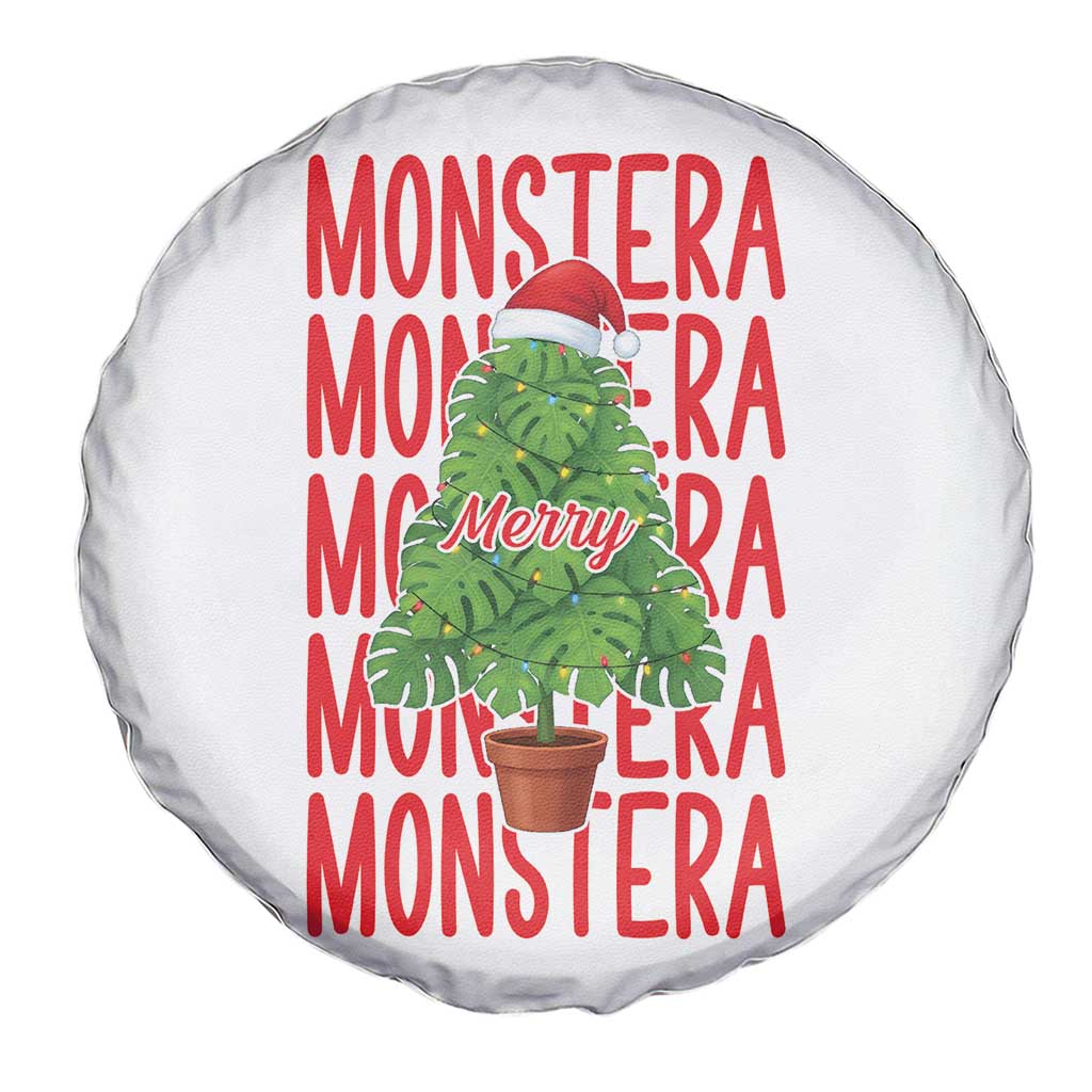 Merry Monstera Spare Tire Cover Plant Lover Christmas Gift TS12 Print Your Wear