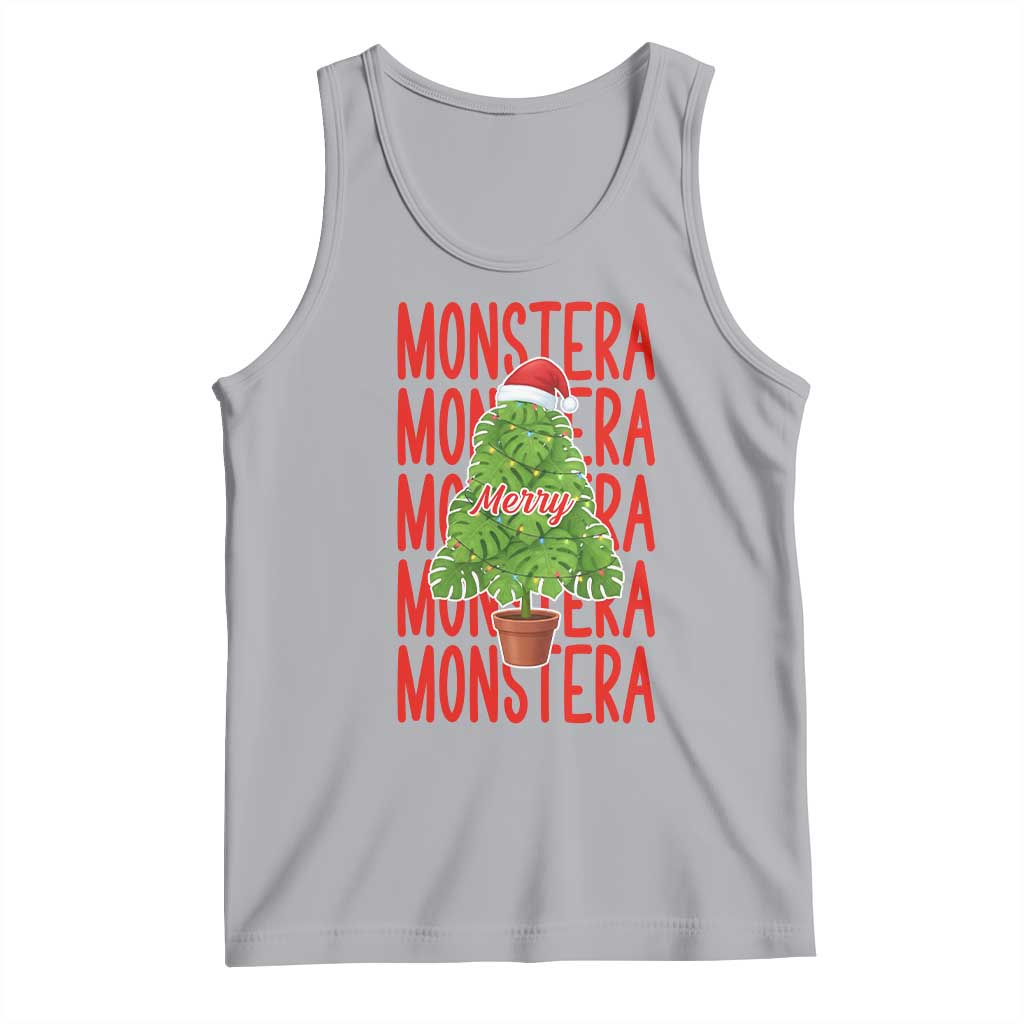 Merry Monstera Tank Top Plant Lover Christmas Gift TS12 Athletic Heather Print Your Wear