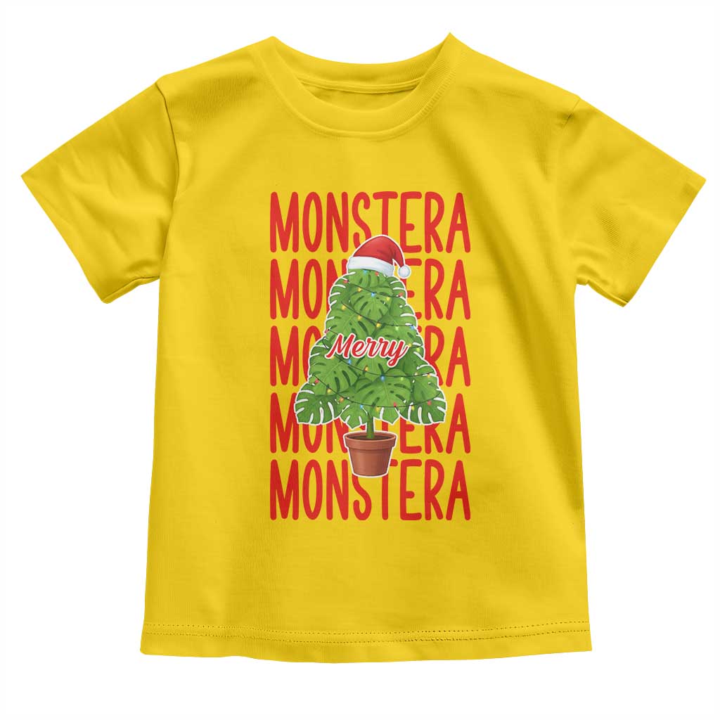 Merry Monstera Toddler T Shirt Plant Lover Christmas Gift TS12 Daisy Print Your Wear