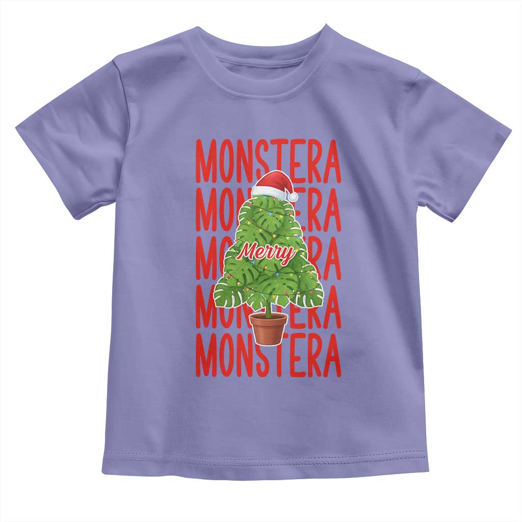 Merry Monstera Toddler T Shirt Plant Lover Christmas Gift TS12 Violet Print Your Wear