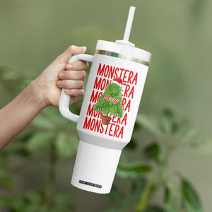 Merry Monstera Tumbler With Handle Plant Lover Christmas Gift TS12 Print Your Wear