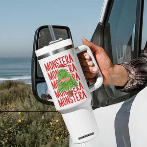 Merry Monstera Tumbler With Handle Plant Lover Christmas Gift TS12 Print Your Wear