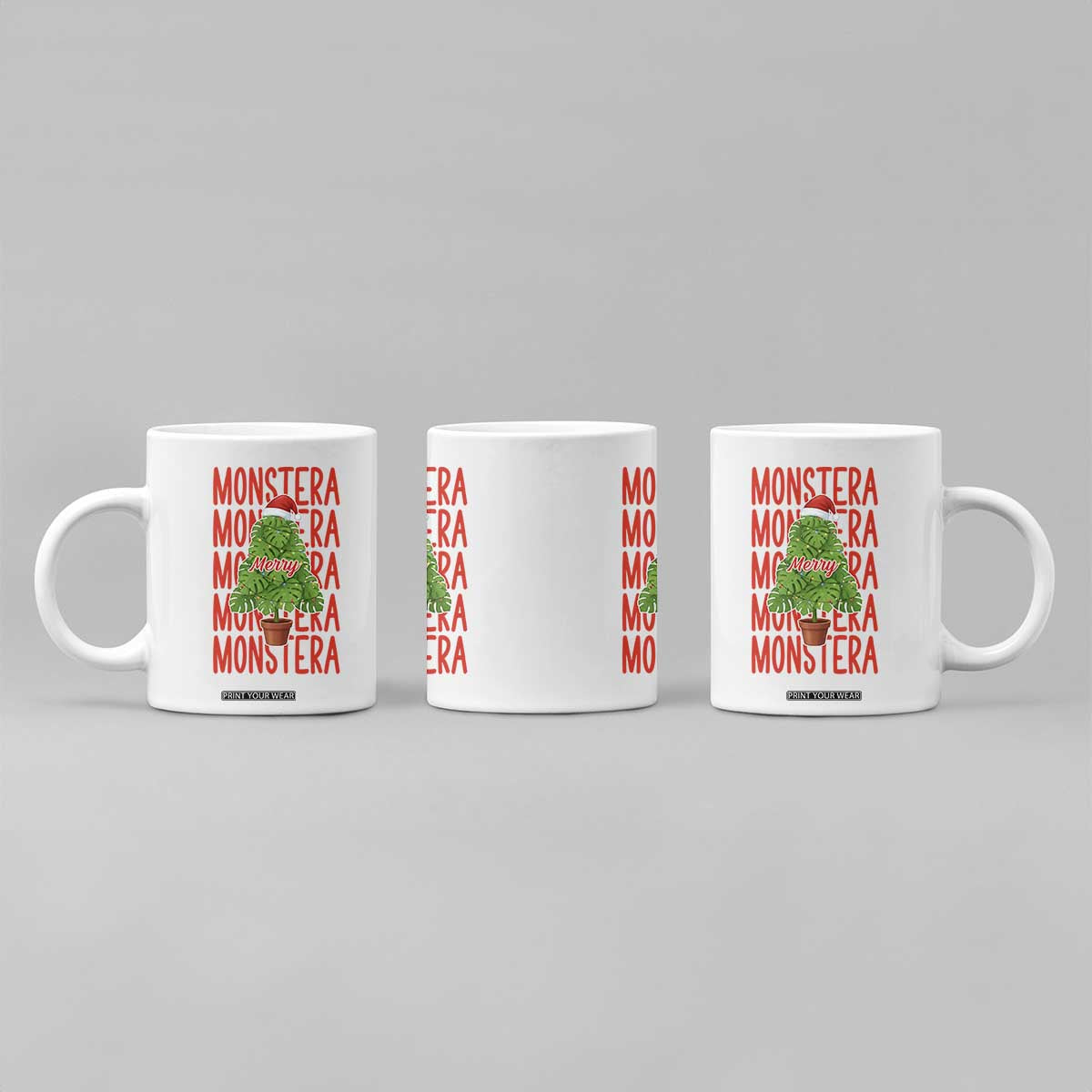 Merry Monstera Coffee Mug Plant Lover Christmas Gift TS12 Print Your Wear