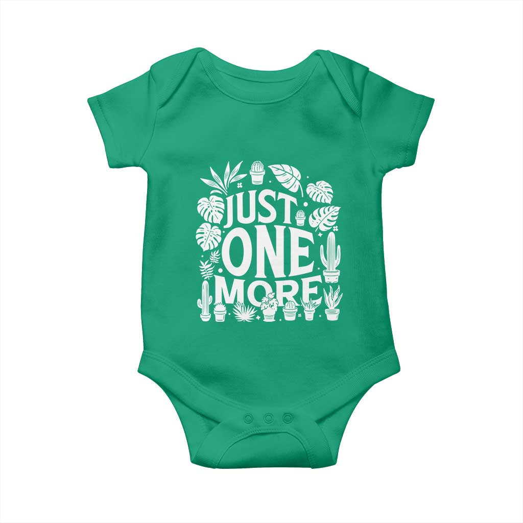Plant Lover Humor Baby Onesie Just One More TS12 Irish Green Print Your Wear