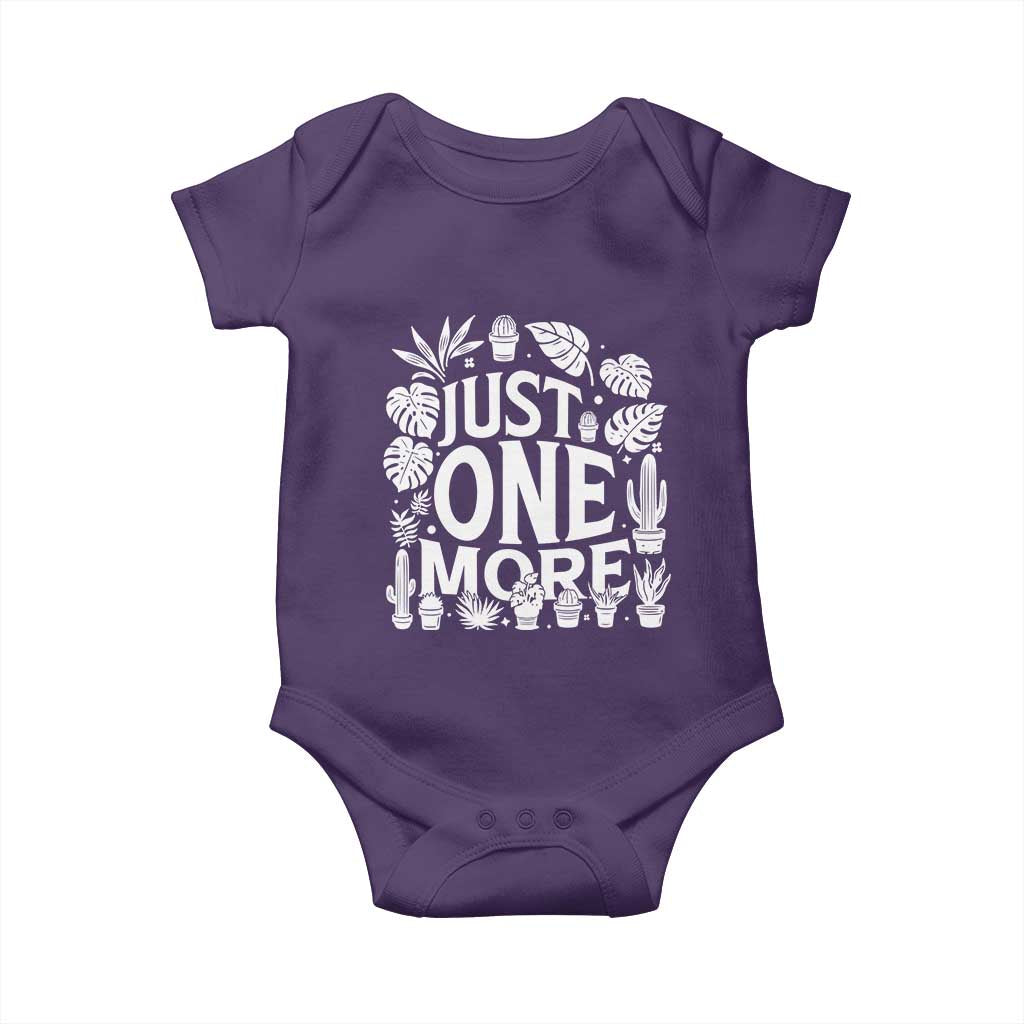 Plant Lover Humor Baby Onesie Just One More TS12 Purple Print Your Wear