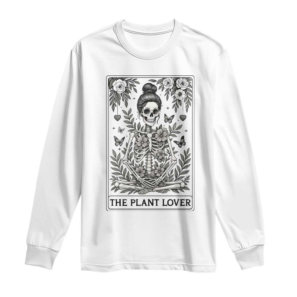 Dark Humor Tarot Card Plant Lover Gift Long Sleeve Shirt TS12 White Print Your Wear