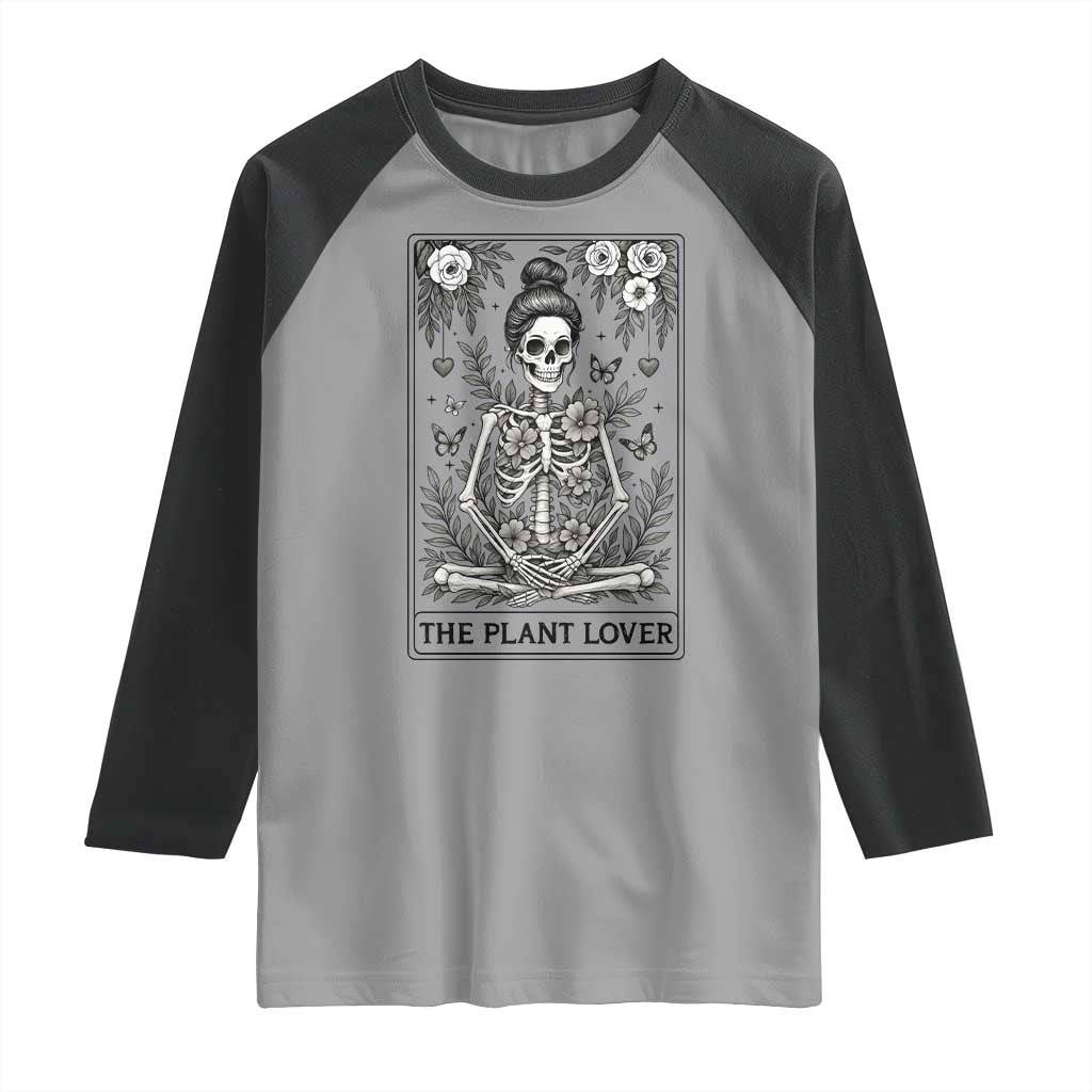 Dark Humor Tarot Card Plant Lover Gift Raglan Shirt TS12 Sport Gray Black Print Your Wear